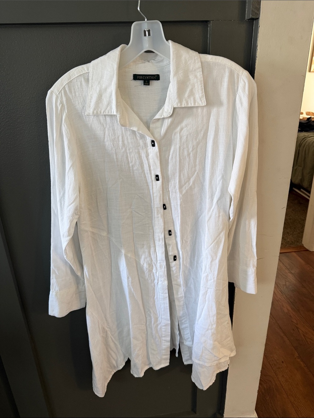 White Button-Front Linen shirt